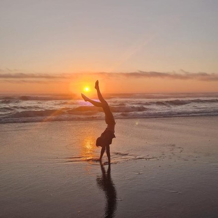 Reka at sunset on the beach